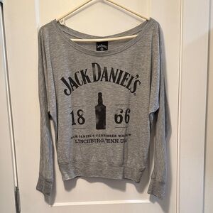 Jack Daniel's Women's Black and Gray Logo Tee size S
